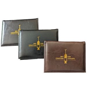 3-piece Vaccine Holder PU Leather Card Protective Sleeve